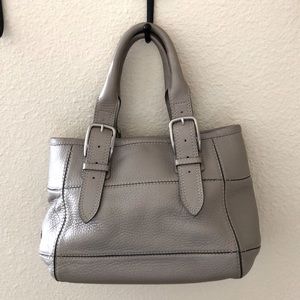 Cole Haan Pebbled Leather Grey Silver Handbag